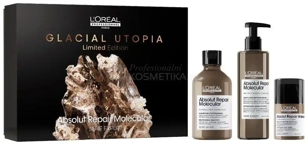 Akční Cena L´oréal Professionnel Absolut repair Molecular Trio Vánoční Set - Šampon 300 ml + sérum 250 ml + maska 50ml Dárková sada