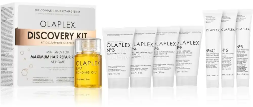 Autentický Olaplex Discovery Kit Set - No.3 hair Perfector 30 ml + No.8 maska 30 ml + No.4 šampon 30 ml + No.5 kondicionér 30 ml + No.4C šampon 20 ml + NO.6 20 ml + No.7 olej 30 ml + NO.9 sérum 20 ml Dárková sada