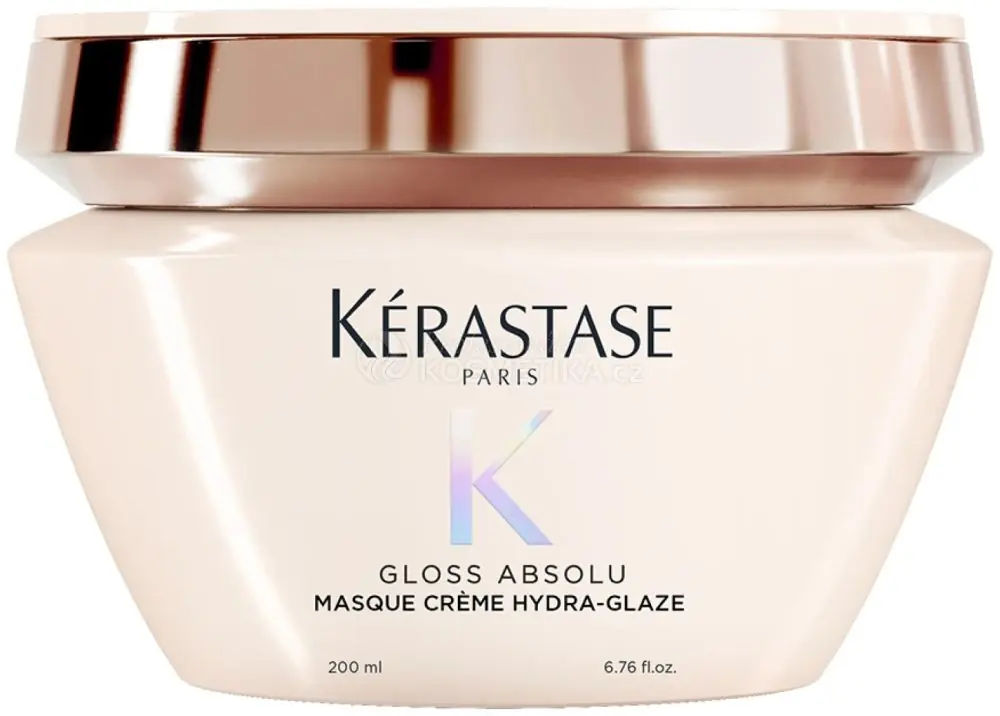 Kérastase Gloss Absolu Créme Hydra-Glaze Masque - Hydratačně-uhlazující krémová maska určená pro pevné, krepaté vlasy 200 ml Nakupujte Hned
