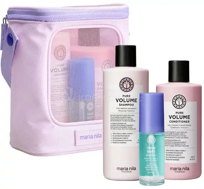 Maria Nila Pure Volume Gift Box 25 - Šampon 350 ml + kondicionér 300 ml + argan oil 30 ml Dárková sada Speciální Cena