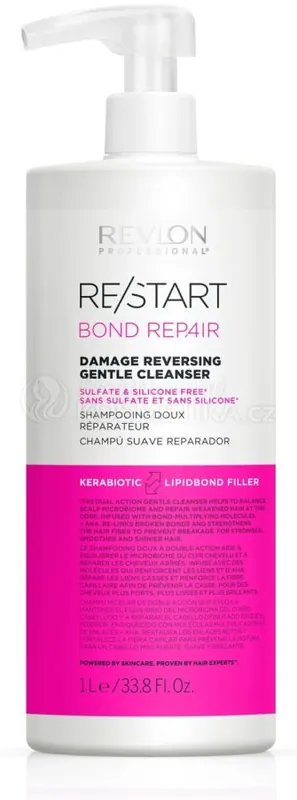 Nejprodávanější Revlon Professional Restart Bond Repair Gentle Cleanser Shampoo - Šampon pro poškozené vlasy 1000 ml
