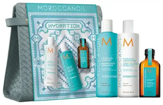 Originální Moroccanoil Hydration Vánoční Set - Šampon 250 ml + kondicionér 250 ml + olej light 50 ml Dárková sada