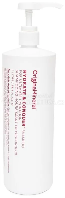O&M Hydrate & Conquer Šampon - Hydratační šampon šetrně čistí, chrání barvu a intenzivně hydratuje suché a poškozené vlasy 1000 ml Poslední Šance