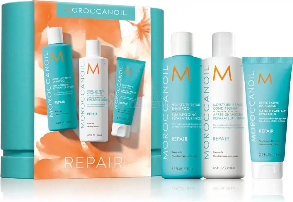 Omezená Nabídka Moroccanoil Repair Set - Šampon 250 ml + kondicionér 250 ml + maska 75 ml Dárková sada