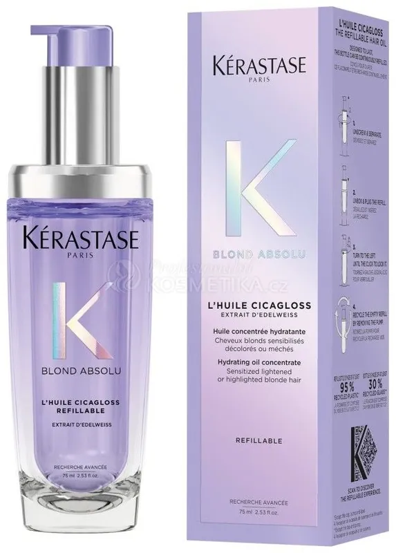 Kérastase Blond Absolu Cicagloss - Olej na blond vlasy doplnitelný 75 ml Jen Po Omezenou Doba