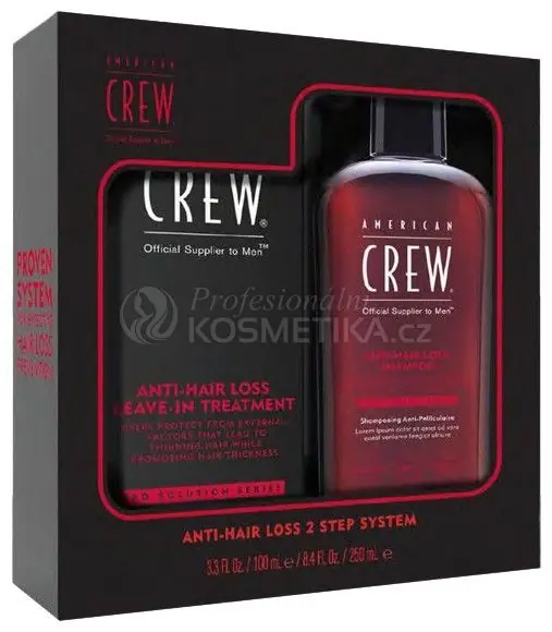 American Crew Anti-hair Loss Set - Šampon proti padání vlasů 250 ml + Bezoplachová péče proti padání vlasů 100 ml Dárková sada Výprodej