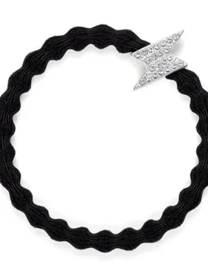 By Eloise London Silver Diamanté Bolt Black . Sleva