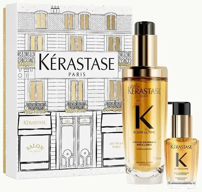 Kérastase Elixir Ultime Vánoční Duo Set - Všestraný zkrášlující olej 75 ml + Všestraný zkrášlující olej 30 ml Dárková sada Omezená Nabídka