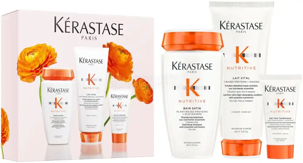 Kérastase Nutritive Trio Spring Set - Vyživující šampon 250 ml + kondicionér 200 ml + termoochranné mléko 50 ml Dárková sada Zlevněný