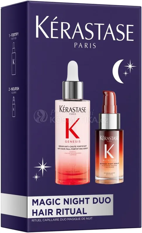 Vrácení Zdarma Kérastase Genesis Magic Night Duo Spring Set - Vyživující noční sérum 30 ml + denní sérum 90 ml Dárková sada