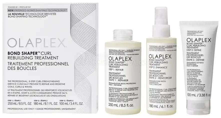 Olaplex Bond Shaper Curl Rebuilding Treatment - Step 1 250 ml + step 2 180 ml + step 3 100 ml Dárková sada Časově Omezené