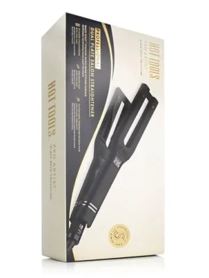 Hot Tools Pro Artist Black Gold Collection Dual Plate Salon Straightener + Exclusive Silk Hair Wrap . Must-Have