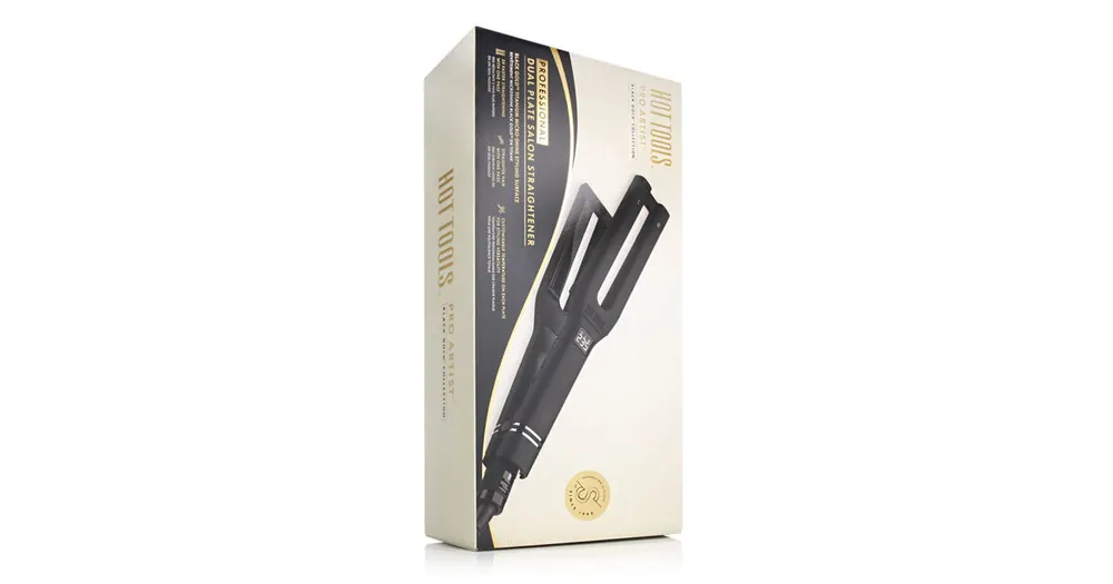 Hot Tools Pro Artist Black Gold Collection Dual Plate Salon Straightener + Exclusive Silk Hair Wrap . Must-Have