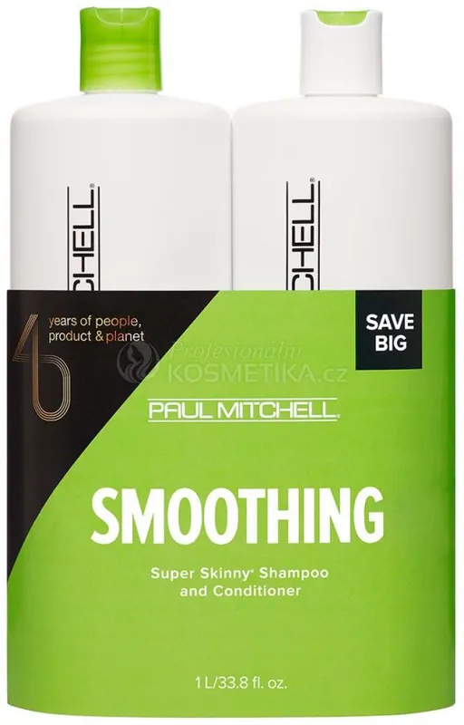 Paul Mitchell Super Skinny Save Big Set - Uhlazující šampon 1000 ml + kondicionér 1000 ml Dárková sada Výhodná Nabídka