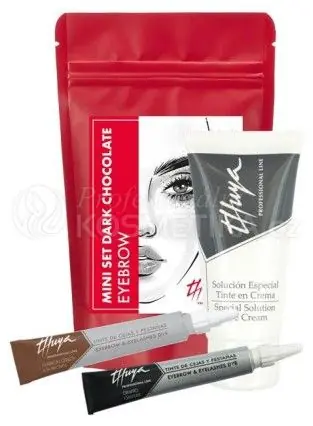 Thuya Professional Line Mini Set na obočí Dark Chocolate - barva na řasy popelavě hnědá 14 ml + barva na řasy šedá 14 ml + kysličník v krému 50 ml Dárková sada Horká Nabídka