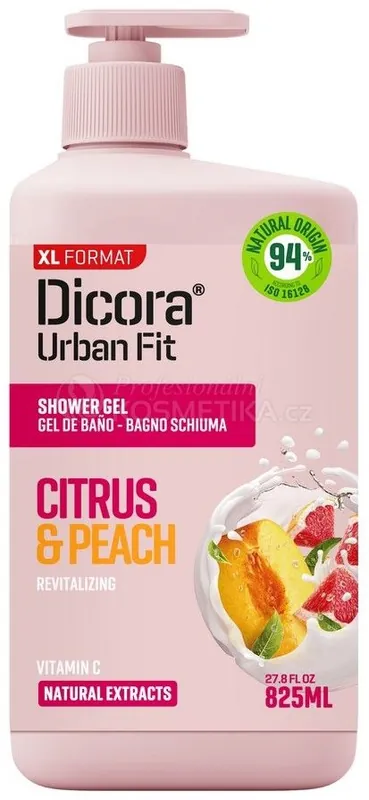 Dicora Urban Fit Schower Gel Citrus & Peach - Sprchový gel citrusy a broskev 825 ml Nejprodávanější