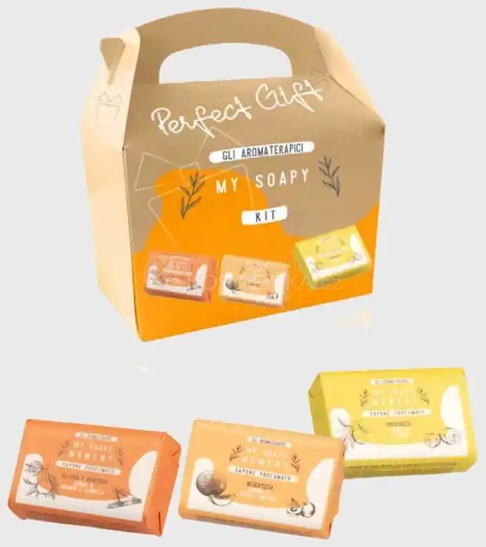 Expresní Doručení Labor Pro My Soapy Moment Perfect Gift - Mýdlo pomeranč 100g + Mýdlo citron 100g + Mýdlo broskev 100g Dárková sada