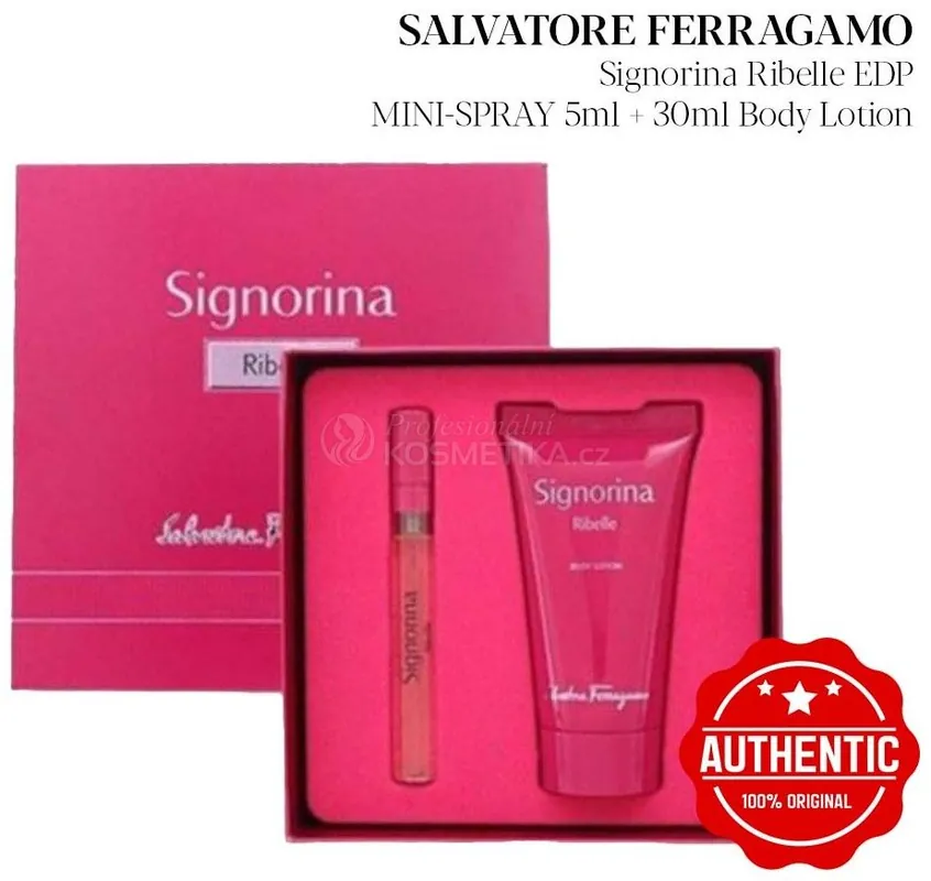 Salvatore Ferragamo Signorina Ribelle Set - EDP 5 ml + tělové mléko 30 ml Dárková sada Speciální Cena
