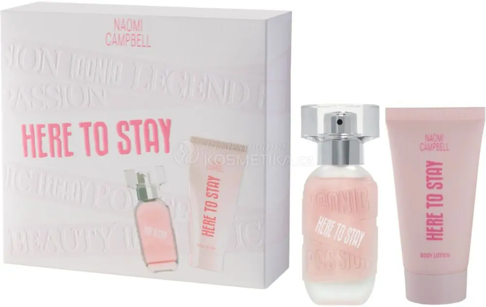 Originální Naomi Campbell Here to Stay Set - EDT 15 ml + tělové mléko 50 ml Dárková sada