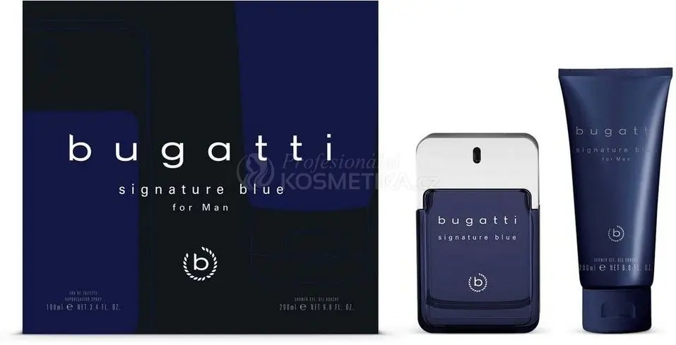 Značkový Bugatti Signature Blue Set - EDT 100 ml + sprchový gel 200 ml Dárková sada