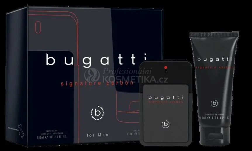 Časově Omezené Bugatti Signature Carbon For Men Set - EDT 100 ml + sprchový gel 200 ml Dárková sada