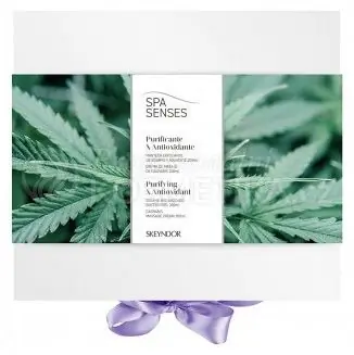 Skeyndor Spa Senses Purifying and Antioxidant Set - Sezamový máslový peeling 200 ml + konopný krém 200 ml Dárková sada Hit Sezóny
