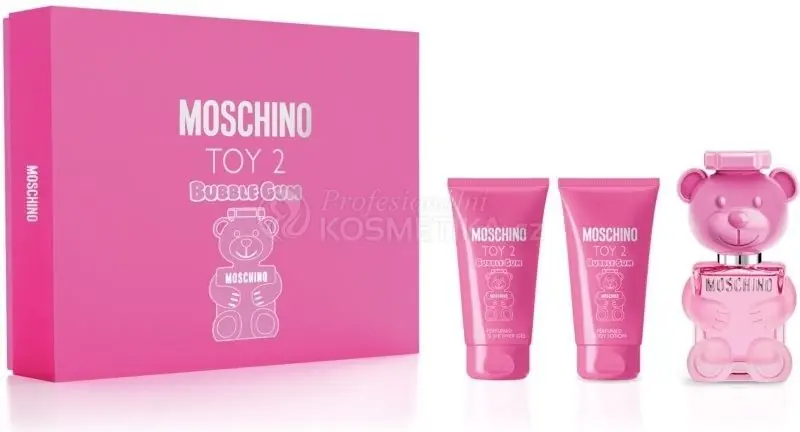 Top Prodej Moschino Toy 2 Bubble Gum Set - EDT 50 ml + sprchový gel 50 ml + tělové mléko 50 ml Dárková sada