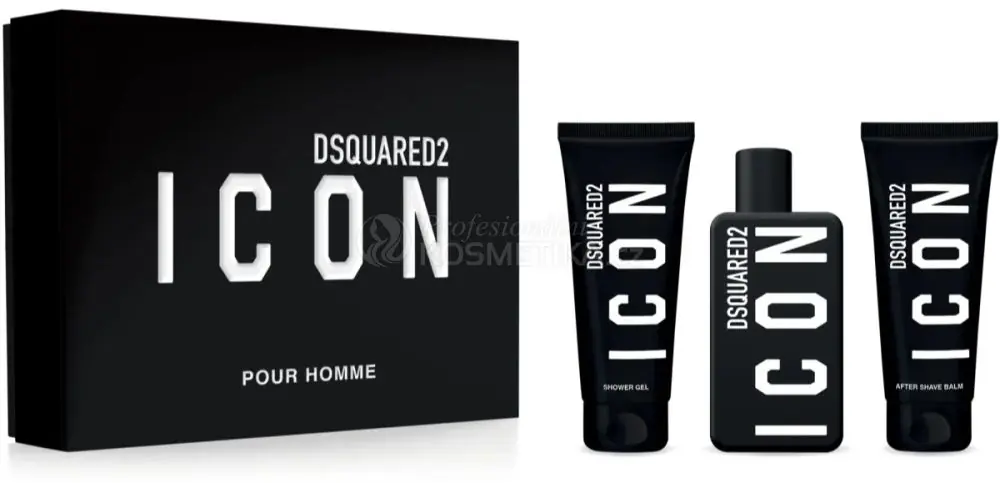 Dsquared2 Icon for Him Set - EDP 100 ml + sprchový gel 100 ml + balzám po holení 100 ml Dárková sada Zlevněný