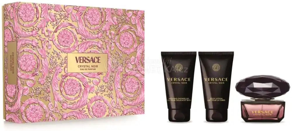 Versace Crystal Noir Set - EDP 50 ml + sprchový gel 50 ml + tělové mléko 50 ml Dárková sada Tovární Cena