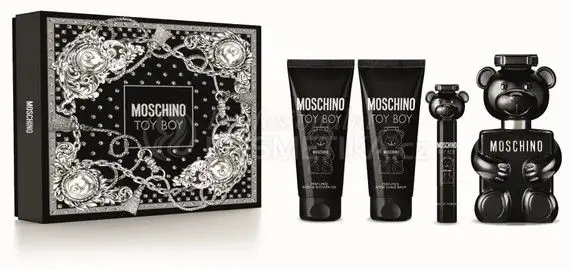 Nejlepší Volba Moschino Toy Boy Vánoční Set - EDP 100 ml + EDP 10 ml + sprchový gel 100 ml + balzám po holení 100 ml Dárková sada