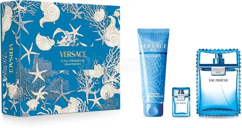 Versace Man Eau Fraiche Set - EDT 100 ml + EDT 5 ml + sprchový gel 150 ml Dárková sada Expresní Doručení