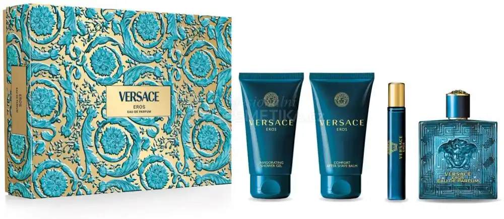 Výhodná Nabídka Versace Eros Set - EDP 100 ml + EDP 10 ml + sprchový gel 75 ml + balzám po holení 75 ml Dárková sada