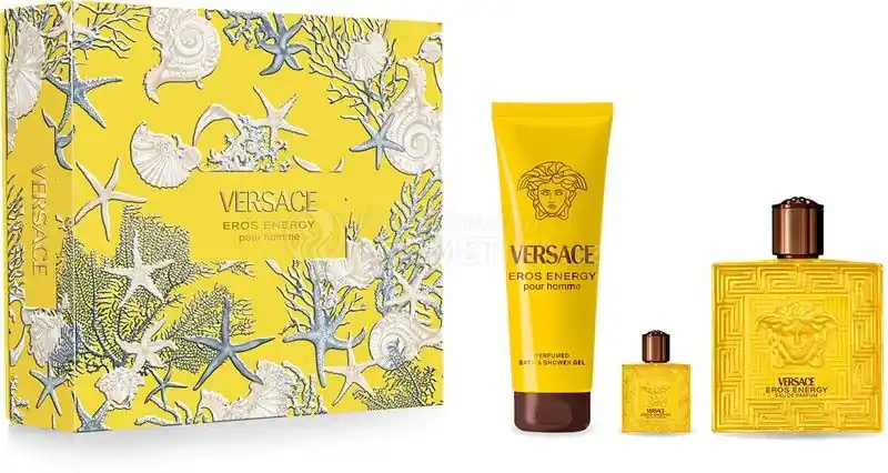 Cenový Hit Versace Eros Energy Vánoční Set - EDP 100 ml + EDP 5 ml + sprchový gel 150 ml Dárková sada