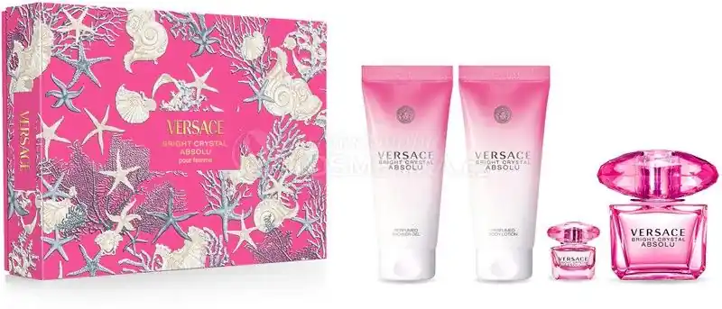 Versace Bright Crystal Absolu Set - EDP 90 ml + EDP 5 ml + sprchový gel 100 ml + tělové mléko 100 ml Dárková sada Objednat Nyní