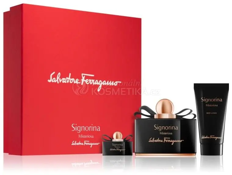 Dokud Zásoby Vydrží Salvatore Ferragamo Signorina Misteriosa Set - EDP 100 ml + tělové mléko 50 ml + EDP 5 ml Dárková sada
