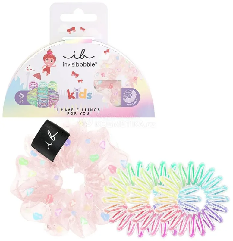 Invisibobble KIDS I Have Fillings For You Set - Vlasová gumička original 3 x + vlasová gumička sprunchie 1x Dárková sada Dokud Zásoby Vydrží