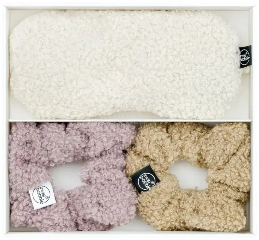 Časově Omezené Invisibobble SPRUNCHIE EXTRA COMFY Set - 2 x gumička do vlasů + maska na spaní 1 ks Dárková sada