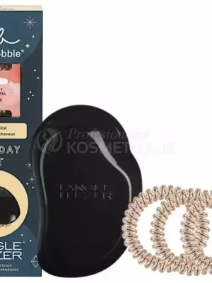 Zlevněný Invisibobble Classic Beauty Set - Gumička do vlasů slim 3 ks Zlaté + kartáč na vlasy Tangle Teezer Černý Dárková sada
