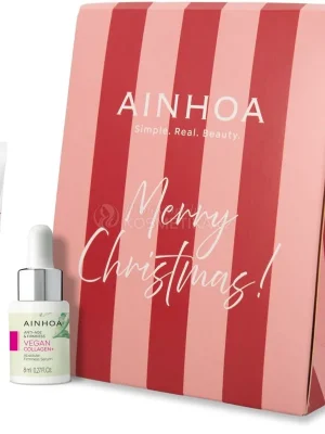 Ainhoa Vegan Collagen+ Merry Christmas Set Mini - Zpevňující sérum 8 ml + zpevňující krém 15 ml Dárková sada Dokud Zásoby Vydrží
