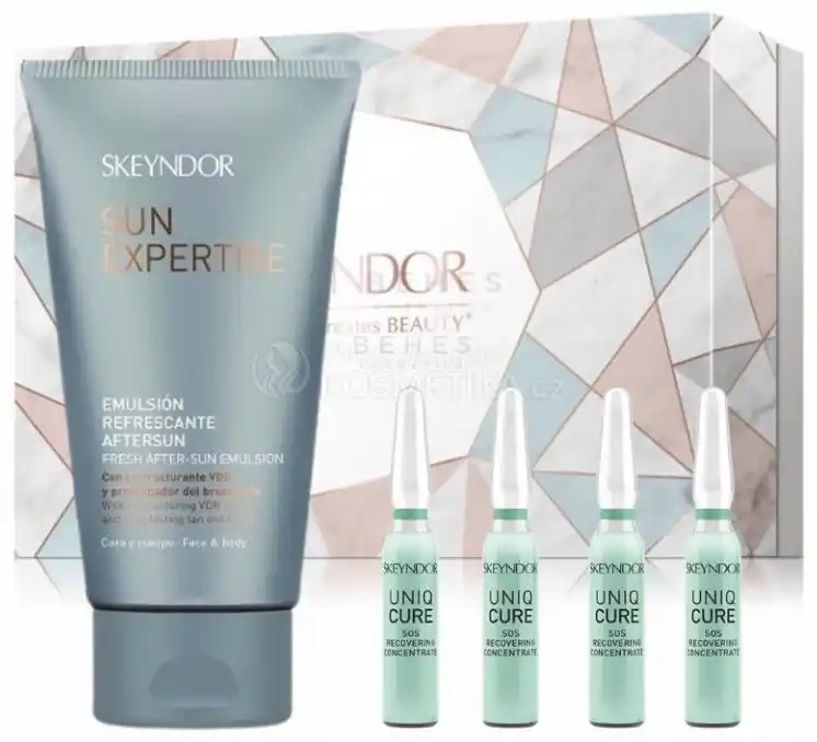 Autentický Skeyndor Recovering Sun Set - SOS concentrate 4 x 2 ml + emulze po opalování 50 ml Dárková sada