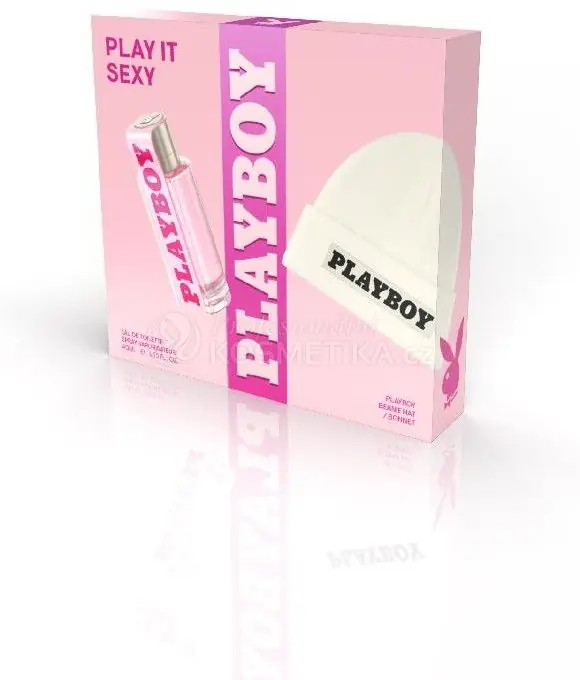 Vysoce Kvalitní Playboy Play It Sexy Set - EDT 40 ml + Čepice bílá Playboy Dárková sada