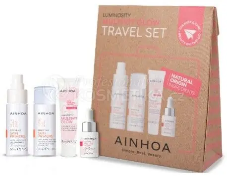 Výprodej Ainhoa Multivit Glow Travel Kit - Krém 15 ml + sérum 8 ml + čistící mléko 30 ml + tonikum 30 ml Dárková sada