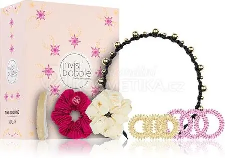 Sleva Invisibobble COLLECTOR'S BOX Time to Shine - Čelenka 1 ks + 2 x sprunchie gumička + 3 x original + 3 x slim + 2 x barrette sponky Dárková sada