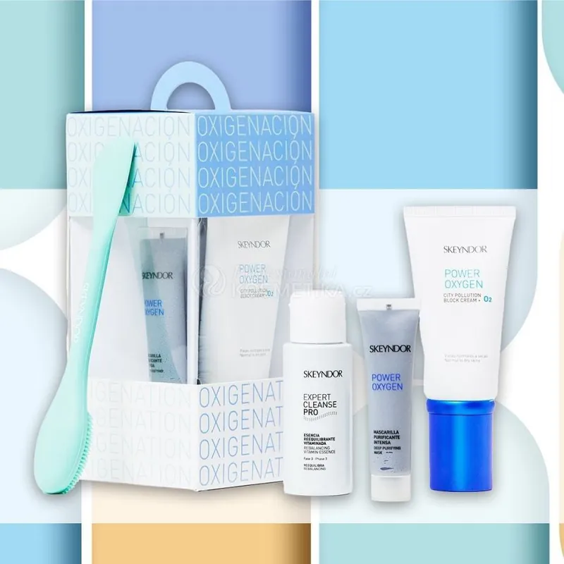 Skeyndor Power Oxygen Summer Pack - Krém 50 ml + vitamínová esence 50 ml + maska 15 ml + špachtle Dárková sada Hit Sezóny