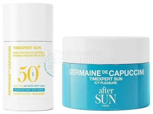 Cenová Bomba Germaine de Capuccini Timexpert Sun Set - Ochranná tyčinka SPF50 25 ml + regenerační pleťový krém po opalování 50 ml Dárková sada