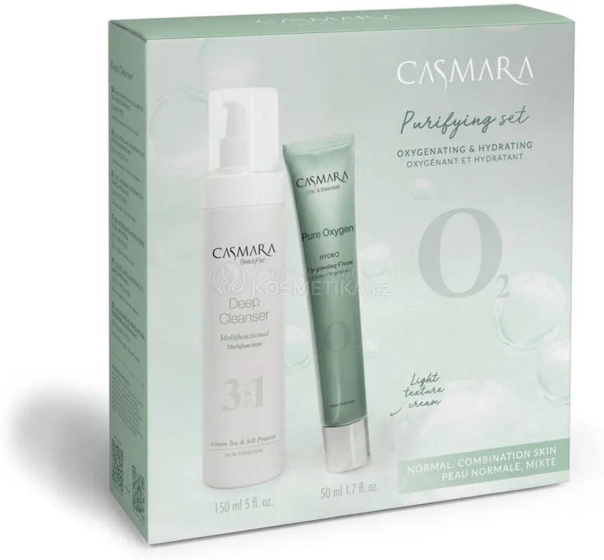Casmara Purifying Set - Odličovač 3v1 150 ml + Okysličující hydratační krém 50 ml Dárková sada Nakupujte Hned