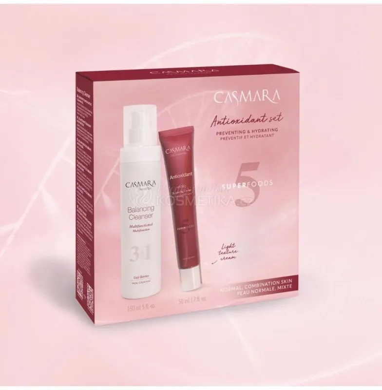 Casmara Antioxidant Set - Odličovač 3v1 150 ml + hydratační krém 50 ml Dárková sada Super Cena