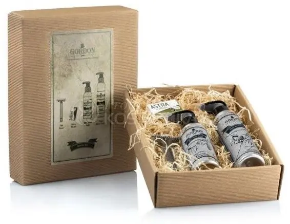 Gordon Barber Beard and Finishing Kit - Holící strojek 1 ks + olejové tonikum na vousy 50 ml + balzám po holení 100 ml + čistící gel na vousy 150 ml + náhradní žiletky 5 ks Dárková sada Rychlé Dodání