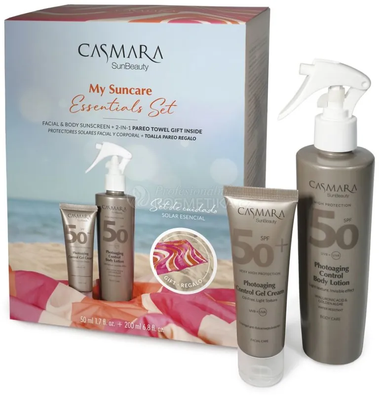 Casmara SunBeauty Essentials Set - Gel-krém SPF 50+ 50 ml + opalovací tělové mléko SPF 50 200 ml Dárková sada Nejlepší Cena