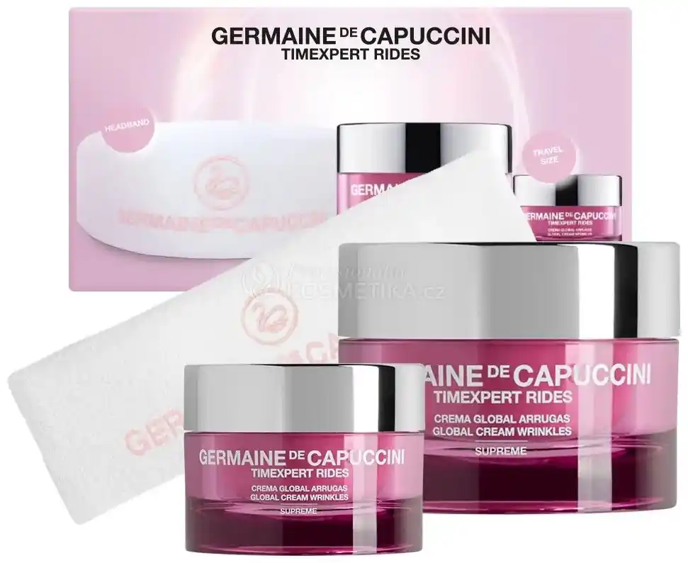 Germaine de Capuccini Timexpert Rides Supreme Set - Krém na velmi suchou pleť 50 ml + Krém na velmi suchou pleť 15 ml + Kosmetická čelenka Dárková sada Omezená Nabídka
